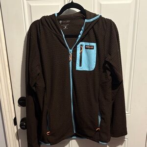 Women's Brown Hoodie with Blue Accents